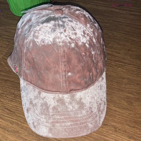 Stamped Designer Button Reworked On Baseball Cap